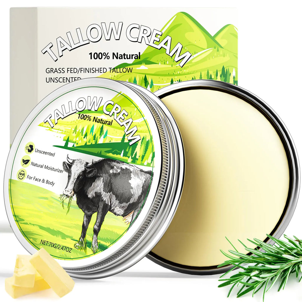 Off Paper Beef Tallow Beef Tallow for Skin Beef Tallow Skincare Cream 100% Grass Fed Beef Tallow for Skin Care Natural Handmade Lotion Whipped Beef Tallow Cream Moisturizer Body Lotion Skin Care - Mind & Body Wellness Shop