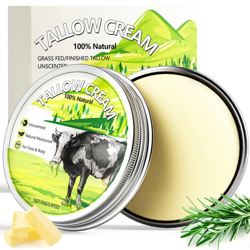 Off Paper Beef Tallow Beef Tallow for Skin Beef Tallow Skincare Cream 100% Grass Fed Beef Tallow for Skin Care Natural Handmade Lotion Whipped Beef Tallow Cream Moisturizer Body Lotion Skin Care - Mind & Body Wellness Shop
